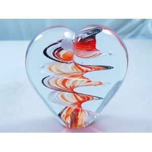  Murano Design Double Spiral Heart Paperweight PW 843