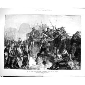   1879 Zulu War Laager Ginghilovo Soldiers Attack Scene