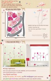 SS 58225 PINK TULIP Adhesive Wall Decor Mural Sticker  