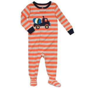   One Piece Cotton Knit Cement Truck Footed Sleeper Pajama (24 Months