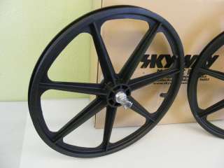 Skyway BMX Tuff Wheel 24 Cruiser Mag Wheels Black Set NEW  