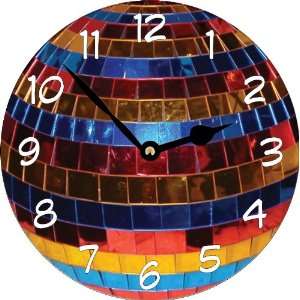 Rikki KnightTM Color Disco Ball Art Large 11.4 Wall Clock 