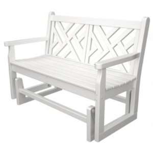   Plastic Outdoor Two Seat Loveseat Glider Chair