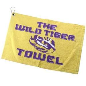  LSU Tigers Gold Wild Tiger Golf Towel