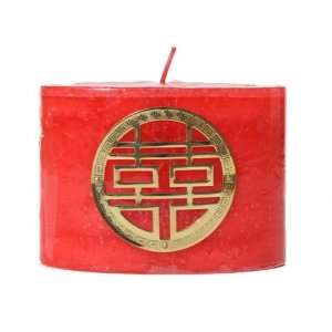  Oval Shaped Red Double Happiness Candle
