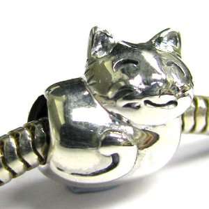   Smily Fat Kitten Cat Bead for Pandora Troll European Charm Bracelets