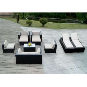  Genuine Ohana Outdoor Patio Wicker Sectional Sofa and 