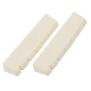   Ivory Color Plastic Slotted Nuts 5 Pcs Musical Instruments