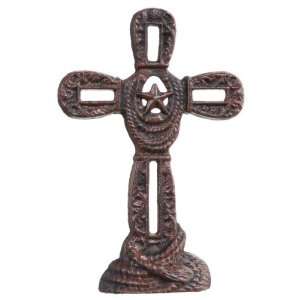  Gift Corral CroSS W/Rope & Star Cast Iron Sports 