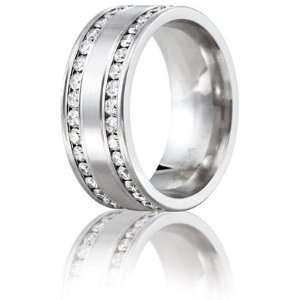  Benchmark 1.5 CT Diamond Band 8mm   14k White Gold 