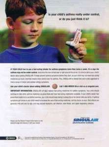 2007 Singulair Asthma Inhaler Magazine Ad  