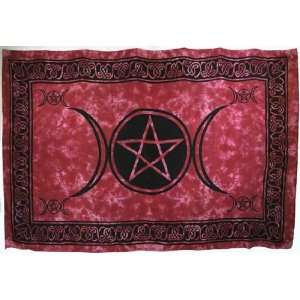  Red Triple Moon Pentagram 72 x 108 Tapestry or bedspread 
