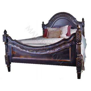 Old World Carved Low Post Queen Bed   Your Dreams Just Came True