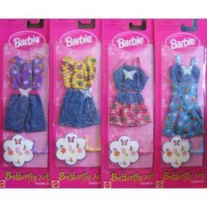  Barbie Butterfly Art Fashions Set of 4 Fashion Outfits 