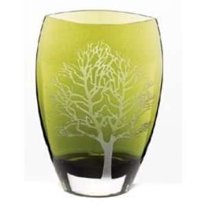  Tree of Life 12 Inch High Polish Glass Olive Vase Patio 