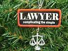 new lawyer sign justice attorney law christmas tree ornament returns 