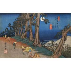   Art Utagawa Hiroshige Travellers in the moonlight
