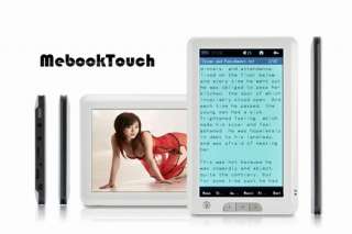 Mebook touch 7 inch eBook reader multimedia  MP4 4GB  