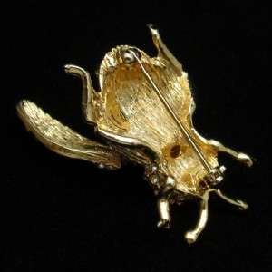 Hattie Carnegie Trembler Fly Insect Pin Vtg Wings Move  