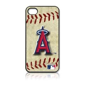   Angels Baseball Leather Iphone 4/4S Case Cell Phones & Accessories