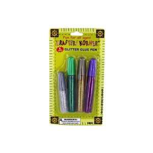  New 4 Pack glitter glue pens, Assorted Cases   KM097~48 