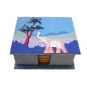   Elephant Dung Poo Paper Note Box   Robins Egg Blue
