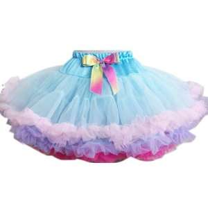    Blue Multi Colored Petticoat Skirt Tutu Size Medium Toys & Games