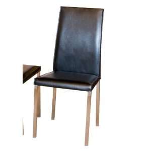  2 Bonded Leather Chairs w/Brushed Steel Legs By Diamond 