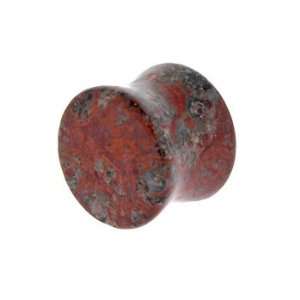   Inches Gauge Leopardskin Natural Stone Double Flare Plug Jewelry