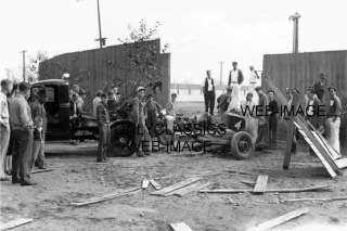 1941 AUTO RACING MIDGET CRASH TOW TRUCK PHOTO BIG CROWD  