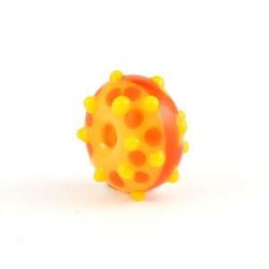  12mm Orange with Yellow Dots Glass Beads   Large Hole 