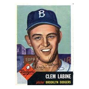  Clem Labine Autographed 1953 Topps Card