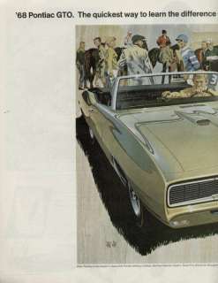 Pontiac GTO 1968 Convertible Car Ad Art Fitzpatrick  