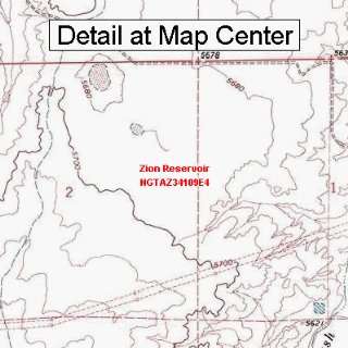 USGS Topographic Quadrangle Map   Zion Reservoir, Arizona (Folded 