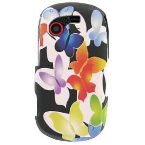  Crystal Hard BLACK Snap on With MULTICOLORED BUTTERFLY 