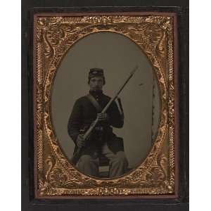   in Union uniform with musket,bayonet in scabbard