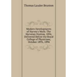   , October 18Th, 1894 Thomas Lauder Brunton  Books