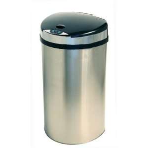   Touchless Trash Can in Brushed Stainless Steel Silver