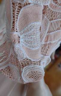 Lims Vintage & New Cotton Hand Crochet Top Pink Medium  