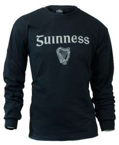 Official Guinness Black Gaelic Label Long sleeve T Shirt  