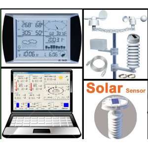  Wireless LCD Touch Screen Weather Station with Solar Powered Sensors 