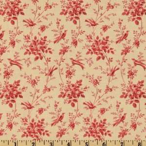  44 Wide Moda Rural Jardin Laurier Red Fabric By The Yard 