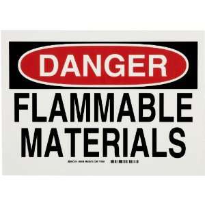   Hazardous Materials Sign, Header Danger, Legend Flammable Materials