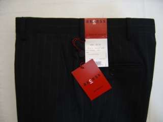 Black AXCESS Claiborne Flat 100% Wool Dress Suit Pants 30 32 Pin 