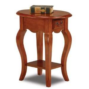  Leick Favorite Finds Oval Side Table in Brown Cherry 