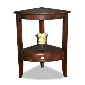 Leick Furniture Favorite Finds Corner Accent Table with Chocolate Oak 
