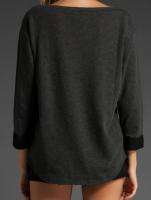 New Soft JOIE Ayda Charcoal French terry Sweater Sweatshirt Top Shirt 