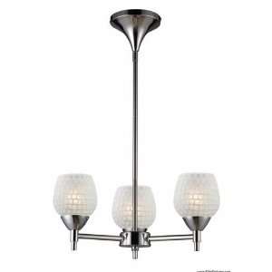  Celina 3 Light Chandelier In Polished Chrome And White 