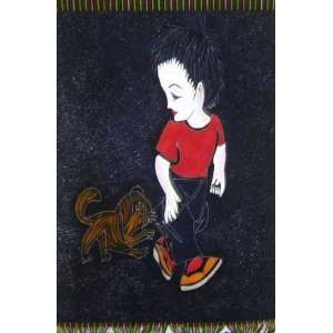 Batik Folk Art Painting 25x35 Miao Hmong Artist #246   