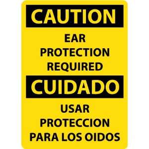   Caution, Ear Protection Required, Bilingual, 14 X 10, Pressure S